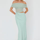 Lorely Off-Shoulder Midi Dress Sage