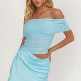 Lorely Off-Shoulder Mini Dress Blue