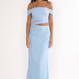 Lorely Off-Shoulder Lace Maxi Dress Blue