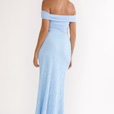 Lorely Off-Shoulder Lace Maxi Dress Blue