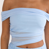 Lorely Off-Shoulder Lace Maxi Dress Blue
