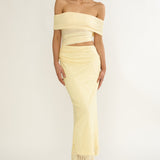 Lorely Off-Shoulder Lace Maxi Dress Butter