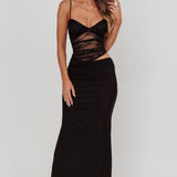 Lorely Lace Bodice Maxi Dress Black