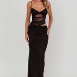 Lorely Lace Bodice Maxi Dress Black