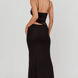 Lorely Lace Bodice Maxi Dress Black