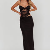 Lorely Lace Bodice Maxi Dress Black