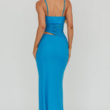 Lorely Lace Bodice Maxi Dress Blue