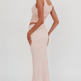 Lorely Mesh Waist Maxi Dress Baby Pink