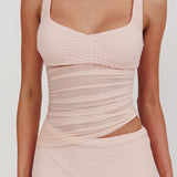 Lorely Mesh Waist Maxi Dress Baby Pink