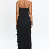 Lorely Halterneck Mesh Maxi Dress Black
