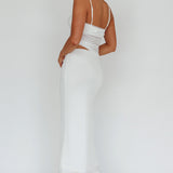 Lorely Ruched Bodice Midi Dress Vanilla