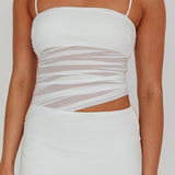 Lorely Ruched Bodice Midi Dress Vanilla