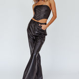 Coussin Faux Leather Pants Black