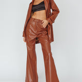 Coussin Faux Leather Pants Terracotta