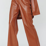 Coussin Faux Leather Pants Terracotta
