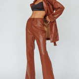 Coussin Faux Leather Pants Terracotta