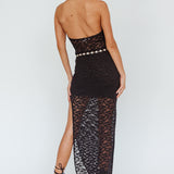 Tokyo Dreams Lace Halter Maxi Dress Black