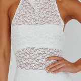 Tokyo Dreams Lace Halter Maxi Dress White