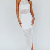 Tokyo Dreams Lace Halter Maxi Dress White