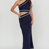 Mahli One-Shoulder Cut-Out Maxi Dress Dark Denim