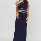 Mahli One-Shoulder Cut-Out Maxi Dress Dark Denim