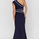 Mahli One-Shoulder Cut-Out Maxi Dress Dark Denim