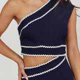 Mahli One-Shoulder Cut-Out Maxi Dress Dark Denim