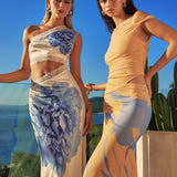 Mahli One-Shoulder Cut-Out Maxi Dress Ivory