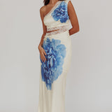 Mahli One-Shoulder Cut-Out Maxi Dress Ivory