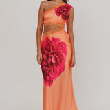 Mahli One-Shoulder Cut-Out Maxi Dress Orange