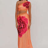 Mahli One-Shoulder Cut-Out Maxi Dress Orange