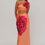 Mahli One-Shoulder Cut-Out Maxi Dress Orange