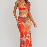 Mahli One-Shoulder Cut-Out Maxi Dress Floral