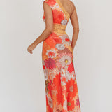 Mahli One-Shoulder Cut-Out Maxi Dress Floral
