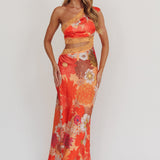 Mahli One-Shoulder Cut-Out Maxi Dress Floral