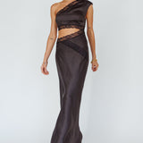 Mahli One-Shoulder Maxi Dress Black