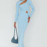 Rossana Knit Maxi Skirt Blue