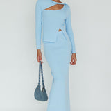 Rossana Knit Maxi Skirt Blue
