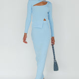 Rossana Knit Maxi Skirt Blue