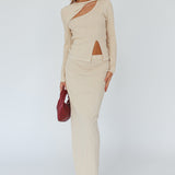 Rossana Twist Neck Keyhole Top Butter