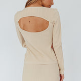 Rossana Twist Neck Keyhole Top Butter
