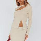 Rossana Twist Neck Keyhole Top Butter