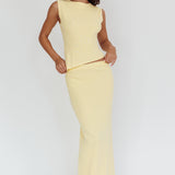 Rossana Ribbed Maxi Skirt Butter