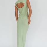 Rossana Ribbed Maxi Skirt Sage