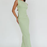 Rossana Ribbed Maxi Skirt Sage