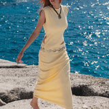 Rossana Asymmetric Hem Keyhole Top Butter