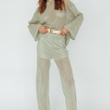 Mahina Long Sleeve Net Top Sage