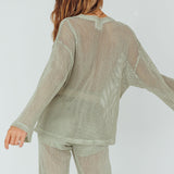 Mahina Long Sleeve Net Top Sage
