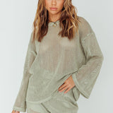 Mahina Long Sleeve Net Top Sage