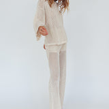 Mahina Long Sleeve Net Top Sand
